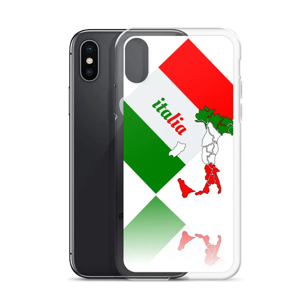 Elegant Italia - Italy Flag And Map iPhone White Case