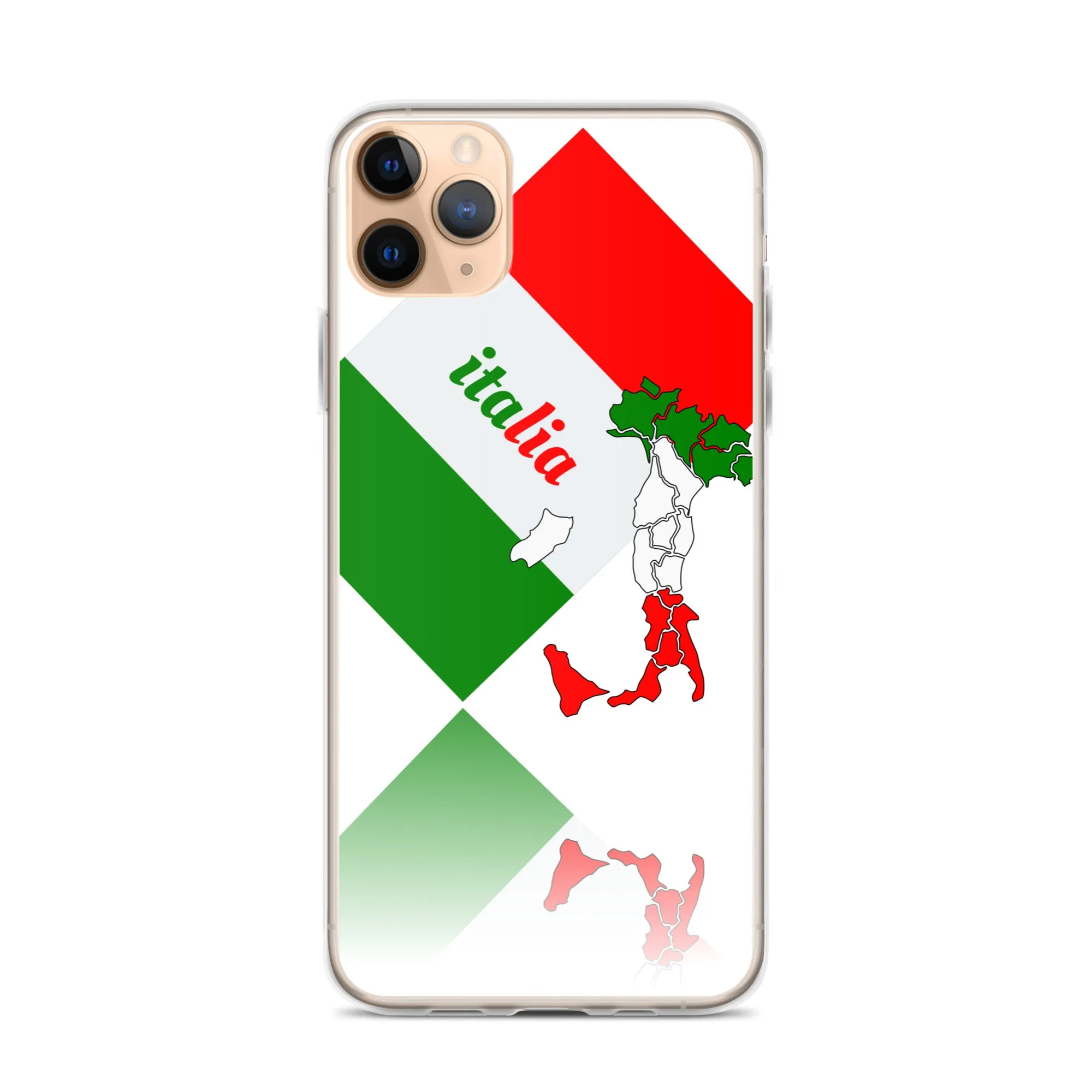 Elegant Italia - Italy Flag And Map iPhone White Case