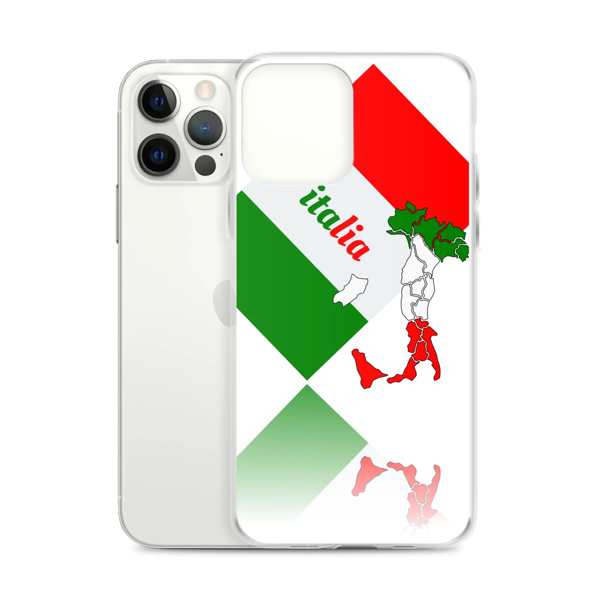 Elegant Italia - Italy Flag And Map iPhone White Case