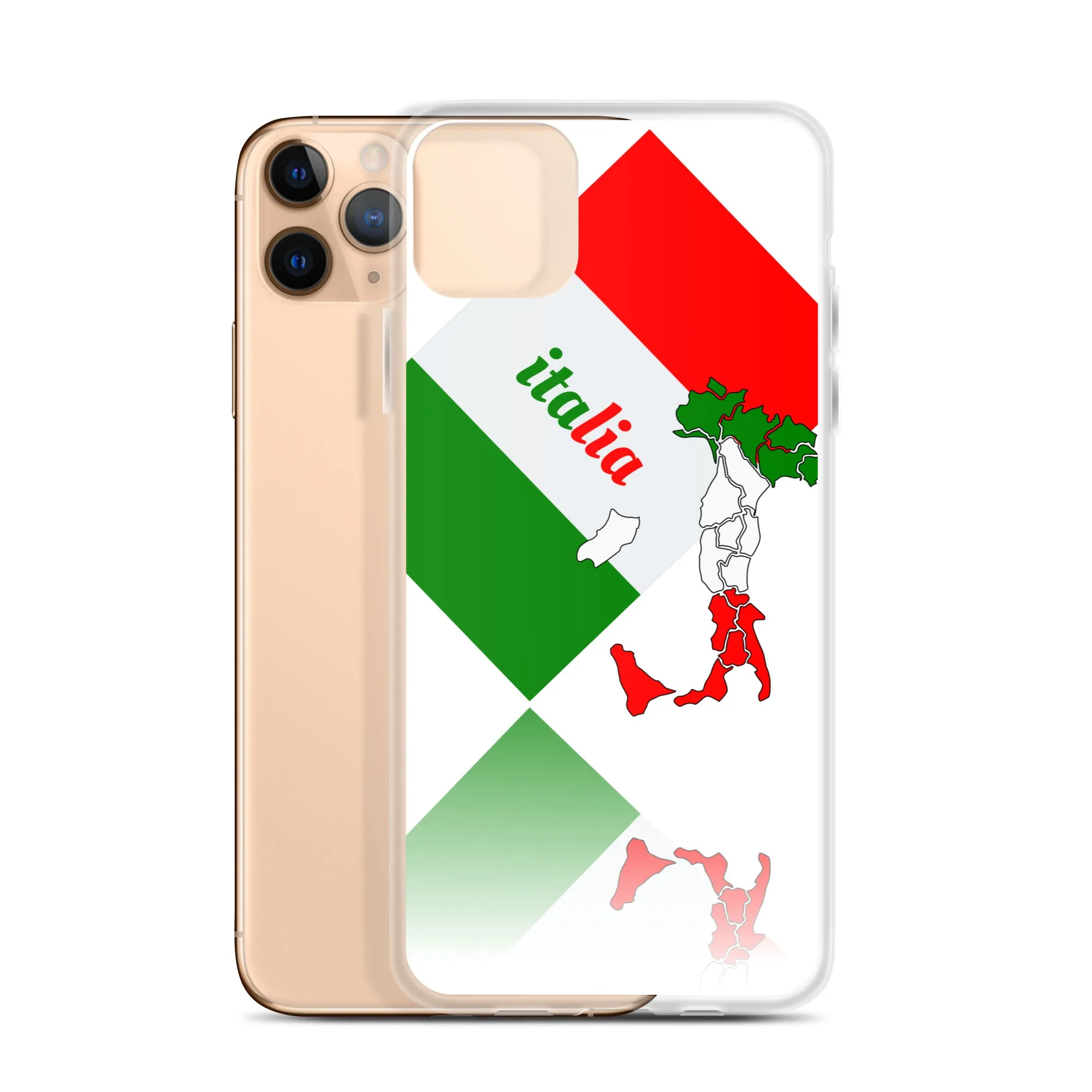 Elegant Italia - Italy Flag And Map iPhone White Case