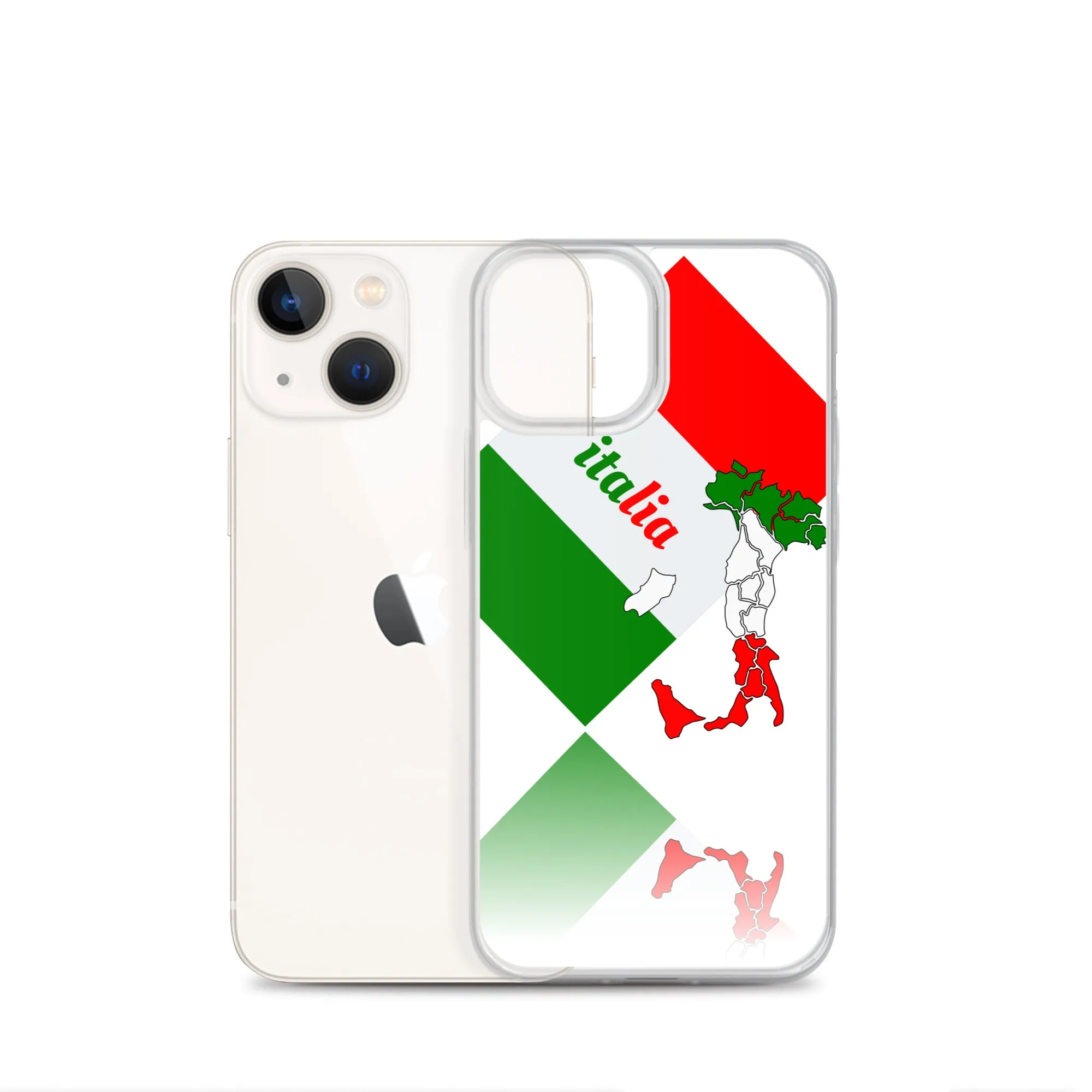 Elegant Italia - Italy Flag And Map iPhone White Case