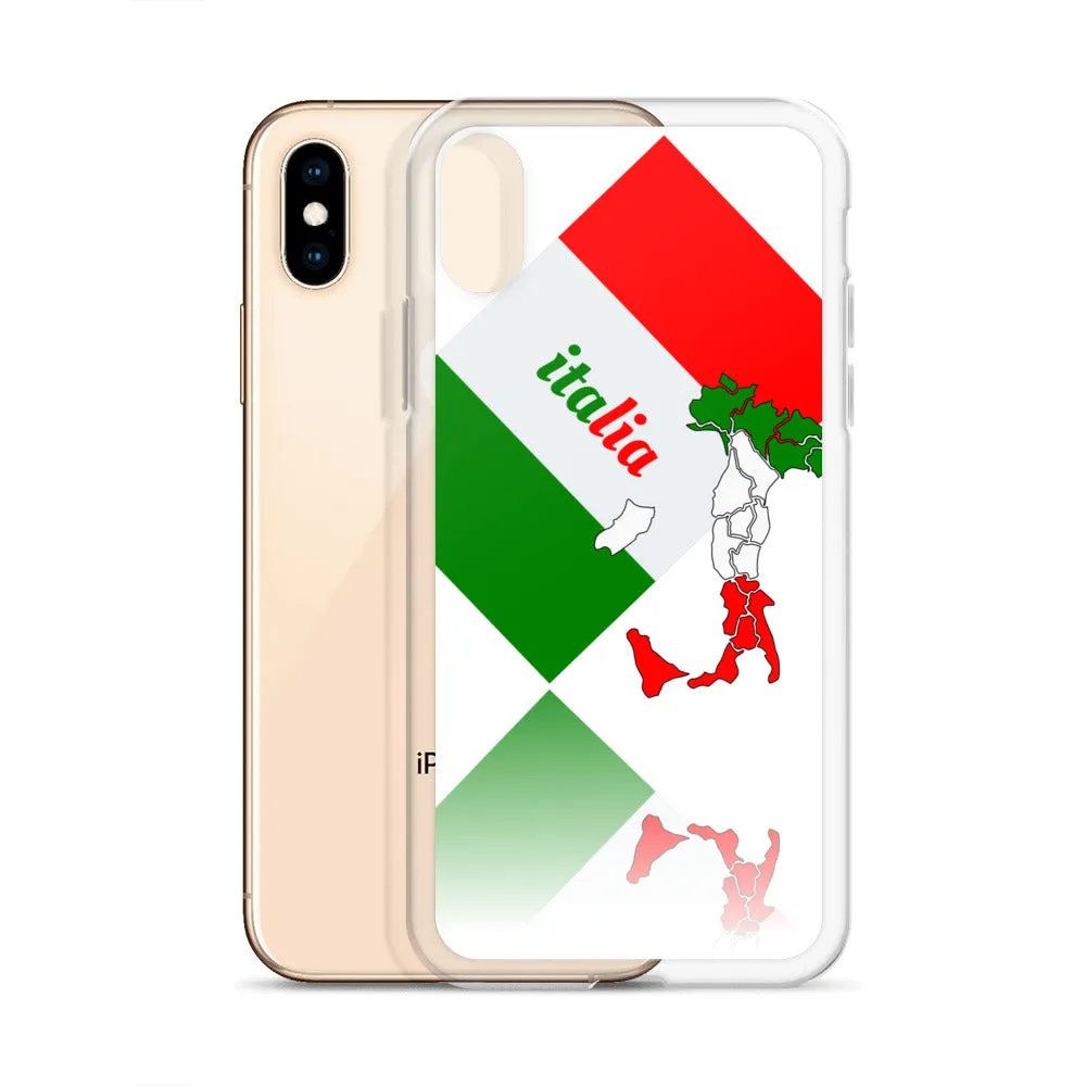 Elegant Italia - Italy Flag And Map iPhone White Case