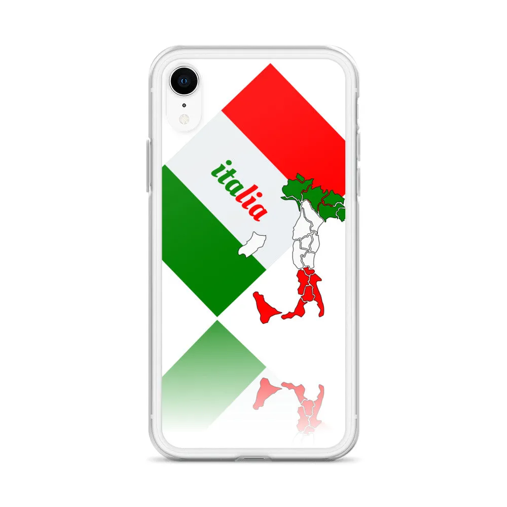 Elegant Italia - Italy Flag And Map iPhone White Case