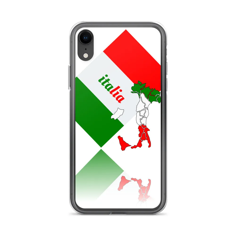 Elegant Italia - Italy Flag And Map iPhone White Case