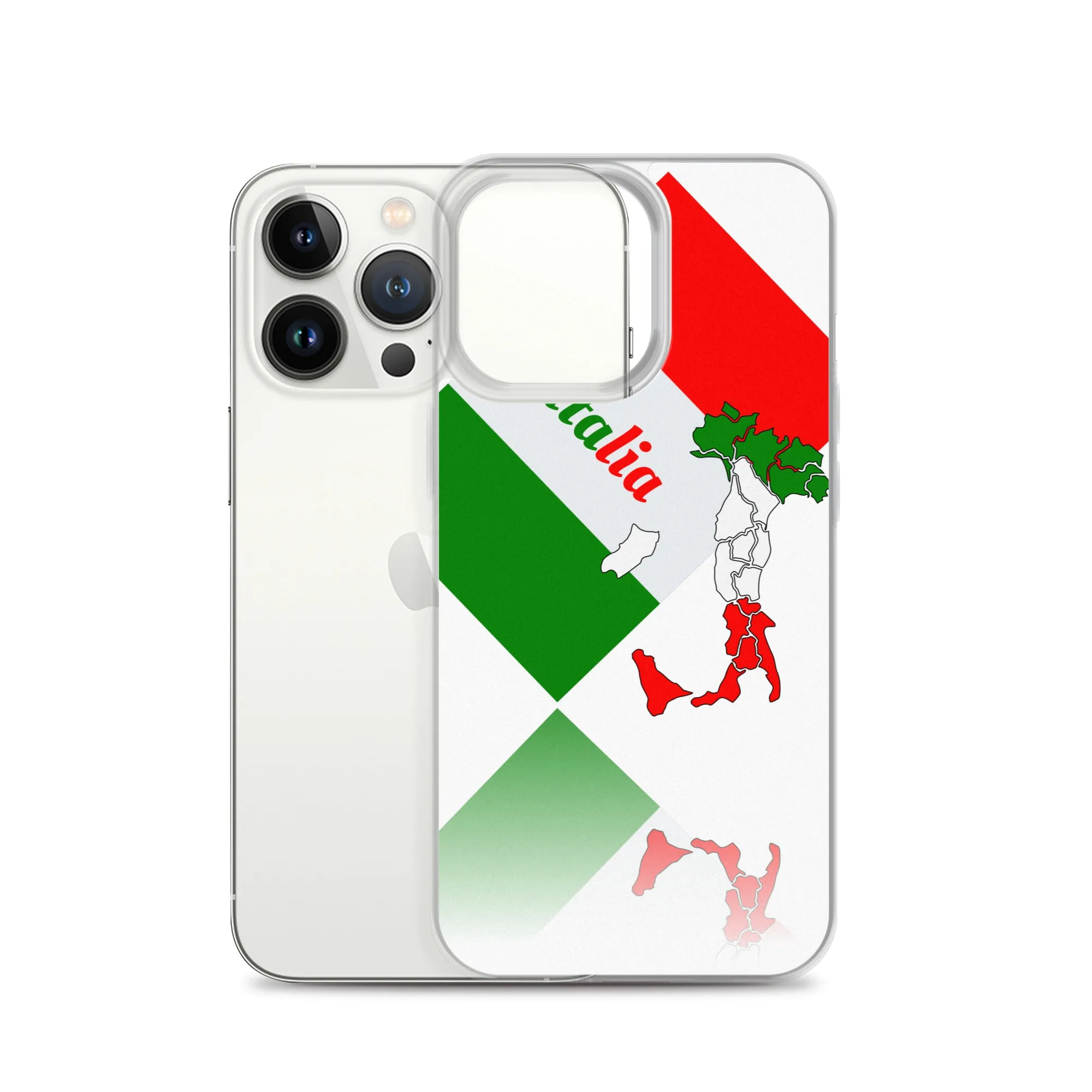 Elegant Italia - Italy Flag And Map iPhone White Case