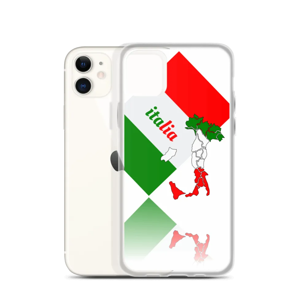 Elegant Italia - Italy Flag And Map iPhone White Case