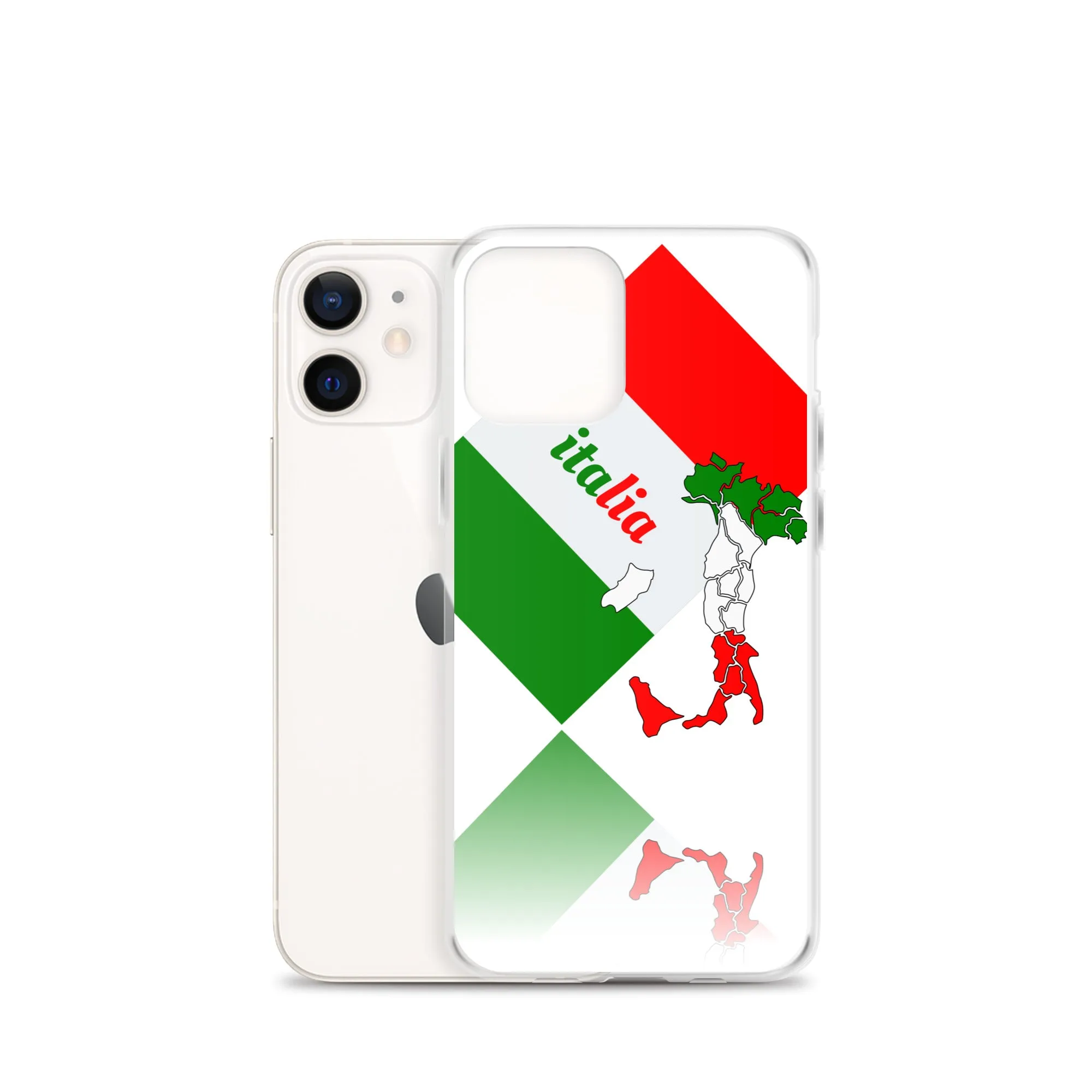 Elegant Italia - Italy Flag And Map iPhone White Case