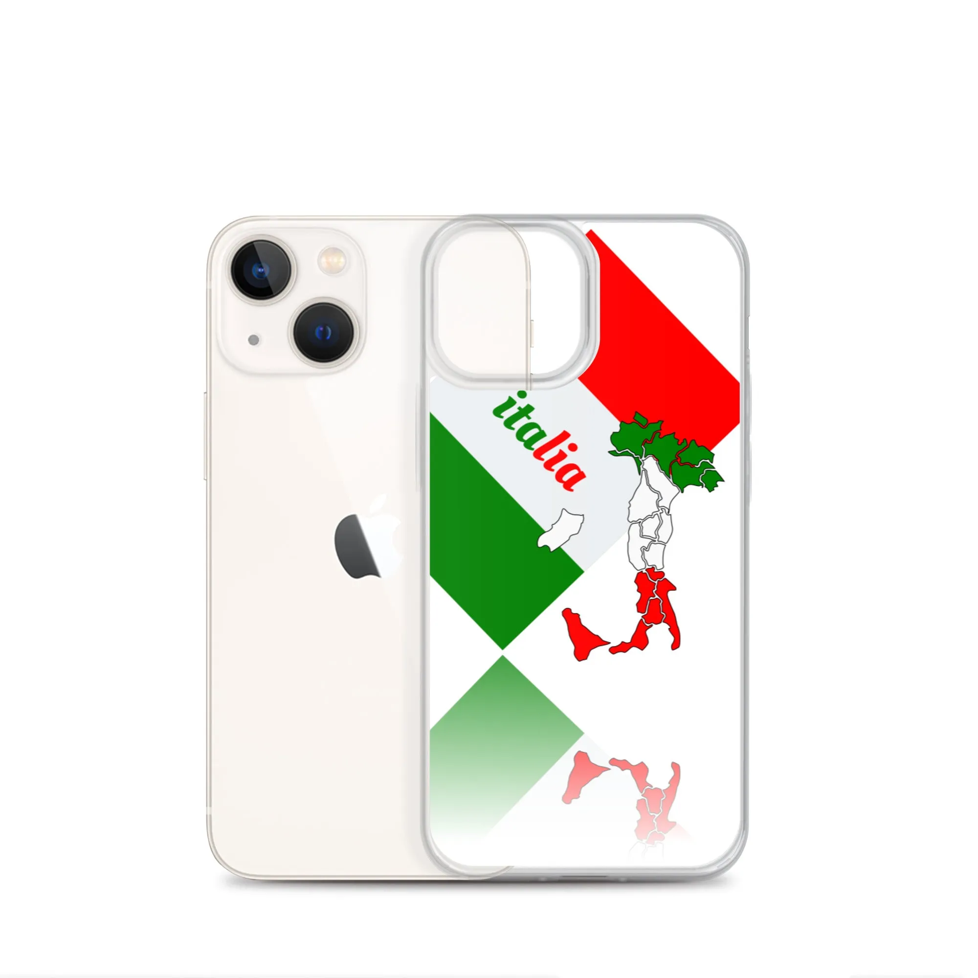 Elegant Italia - Italy Flag And Map iPhone White Case