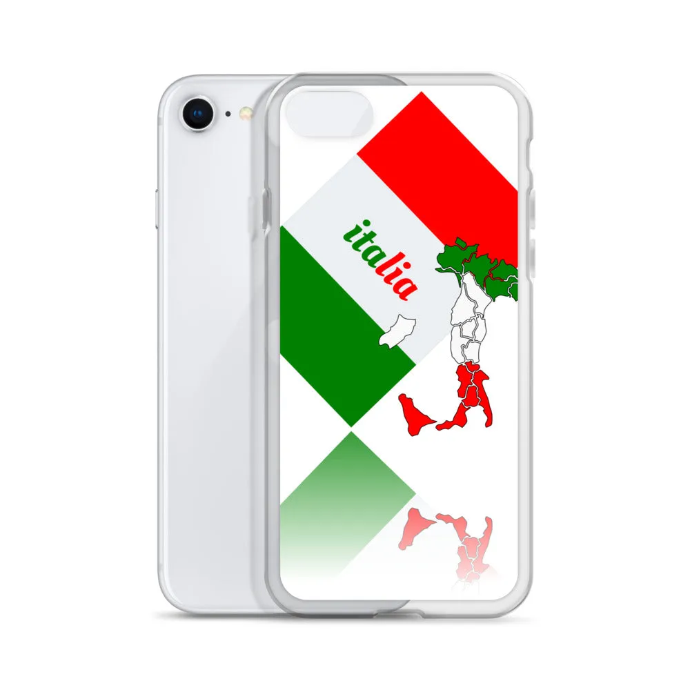 Elegant Italia - Italy Flag And Map iPhone White Case