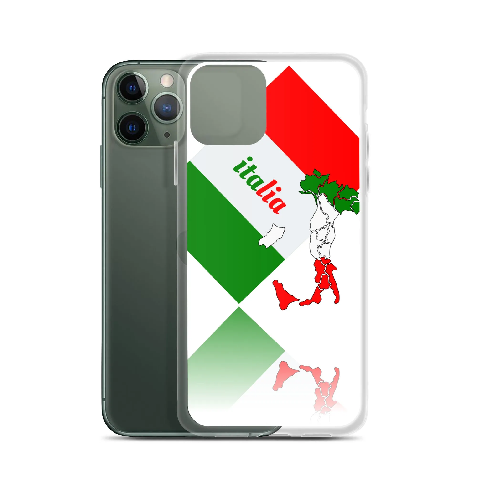 Elegant Italia - Italy Flag And Map iPhone White Case