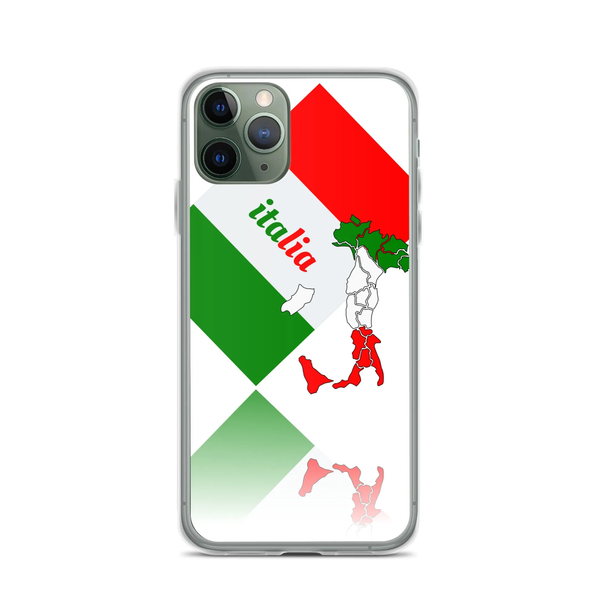 Elegant Italia - Italy Flag And Map iPhone White Case