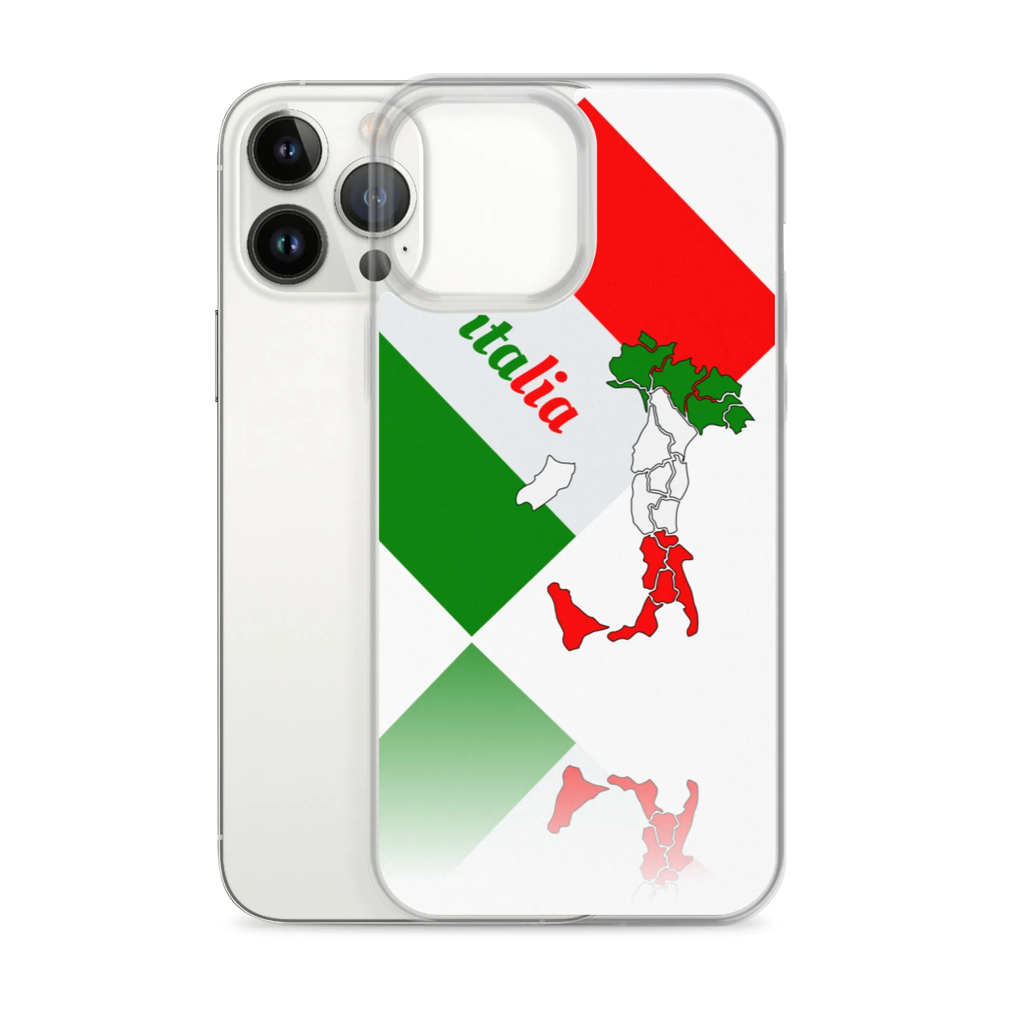 Elegant Italia - Italy Flag And Map iPhone White Case