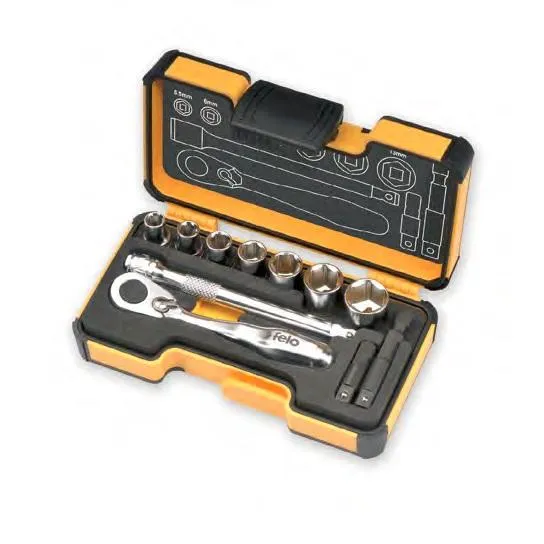 Felo XS 11pc Box Sockets, Mini Ratchet, Bitholder, INCH