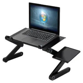 For Adjustable Laptop Vented Table Computer Desk Stand Foldable Notebook Bed Tray (Black)