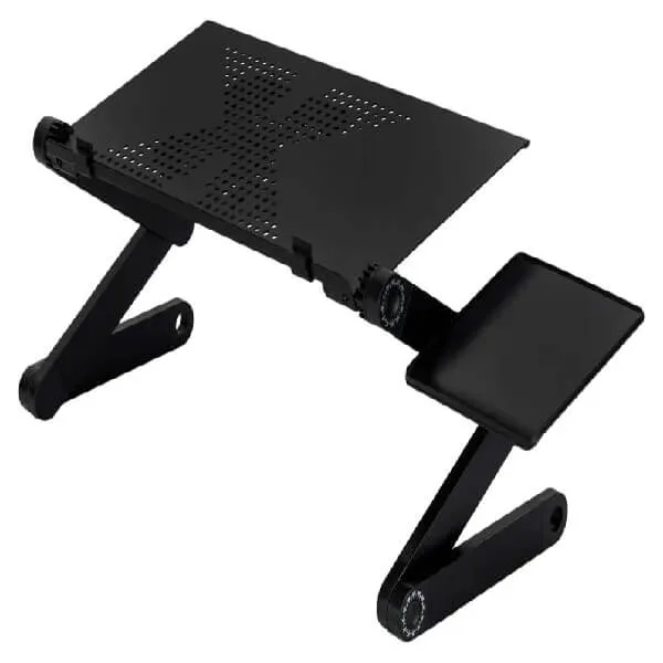 For Adjustable Laptop Vented Table Computer Desk Stand Foldable Notebook Bed Tray (Black)