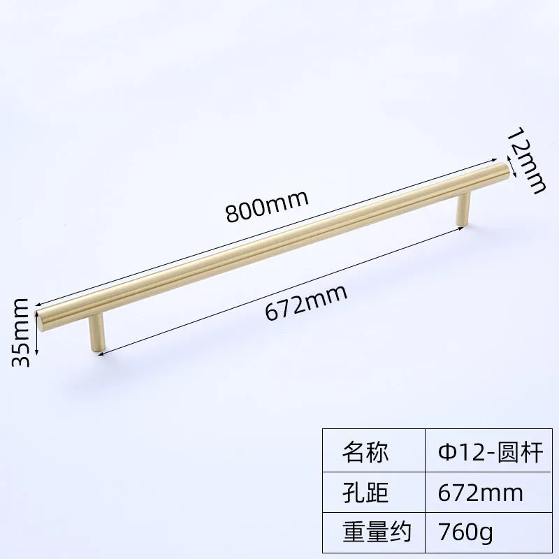 Garden Pole Brass Cabinet Handle Solid Single Hole Gold Pure Copper Furniture Wardrobe Door Handle Drawer Handle