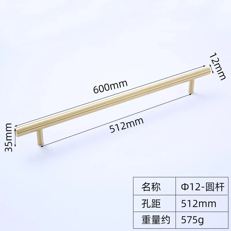 Garden Pole Brass Cabinet Handle Solid Single Hole Gold Pure Copper Furniture Wardrobe Door Handle Drawer Handle