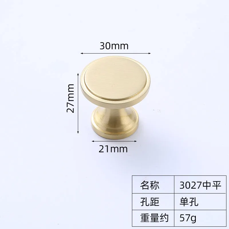 Garden Pole Brass Cabinet Handle Solid Single Hole Gold Pure Copper Furniture Wardrobe Door Handle Drawer Handle