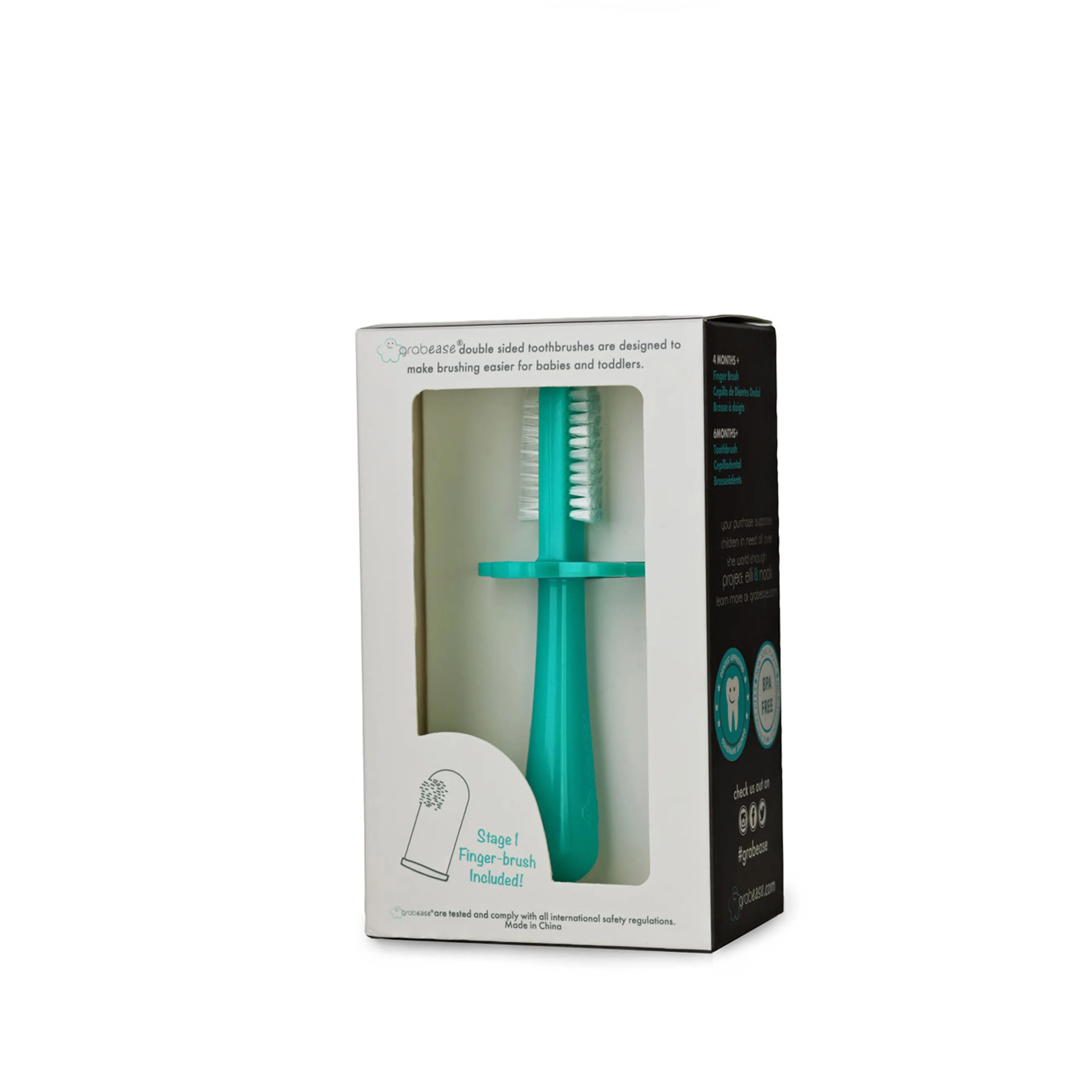 Grabease Double Sided Toothbrush Teal