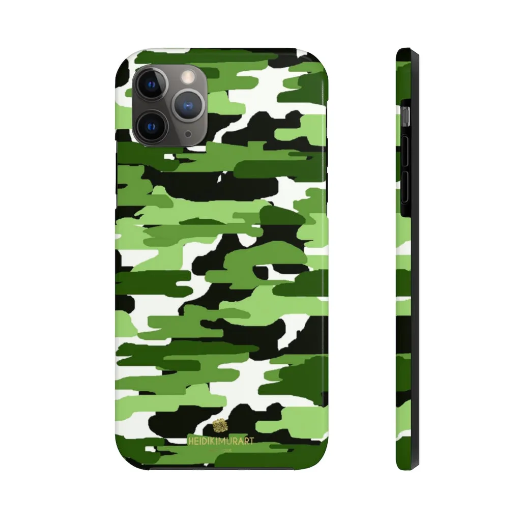 Green Camo Print iPhone Case, Camouflage Case Mate Tough Samsung Galaxy Phone Cases