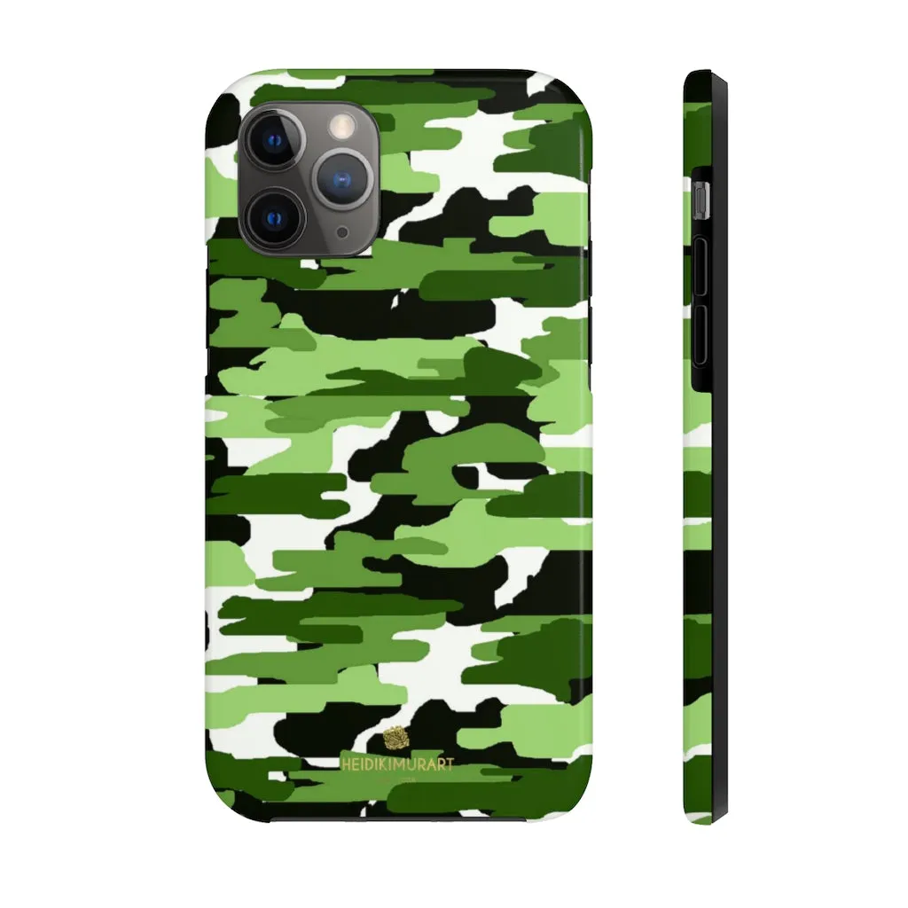 Green Camo Print iPhone Case, Camouflage Case Mate Tough Samsung Galaxy Phone Cases