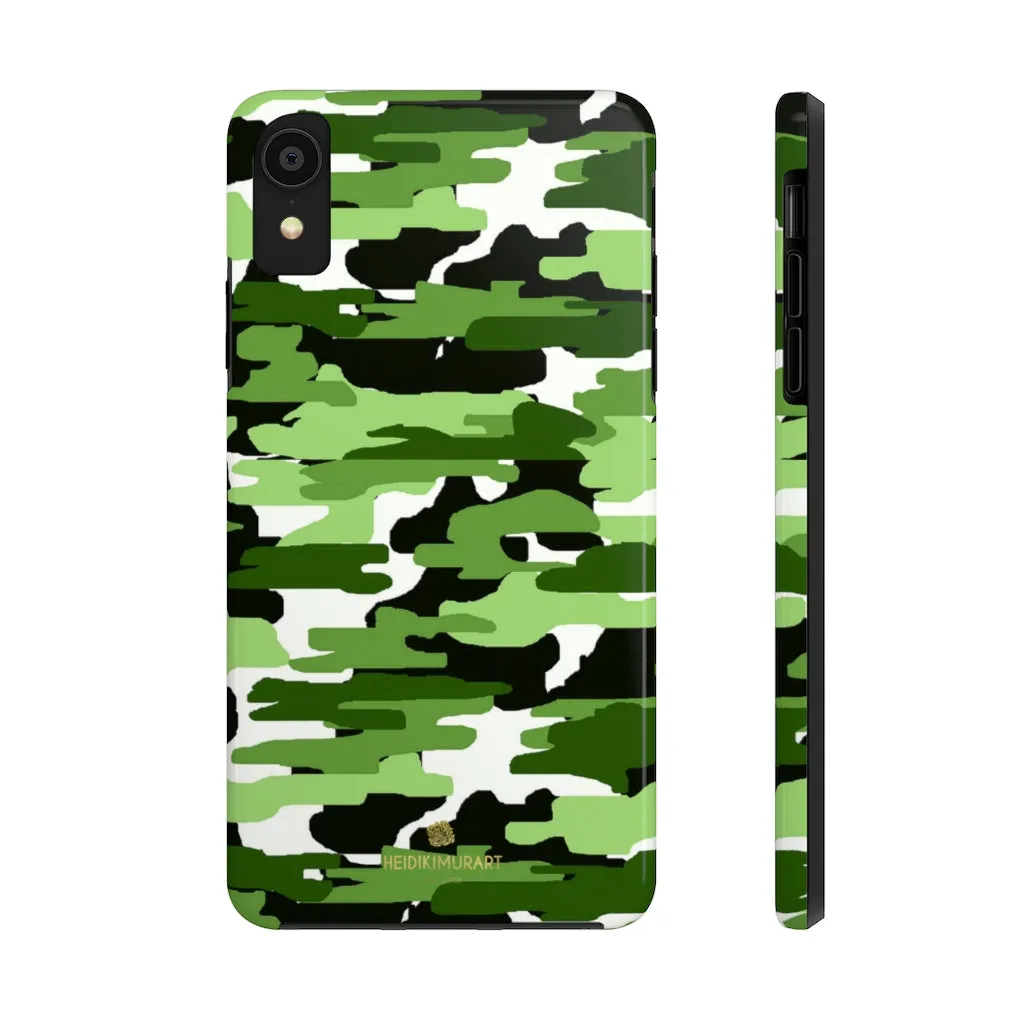 Green Camo Print iPhone Case, Camouflage Case Mate Tough Samsung Galaxy Phone Cases