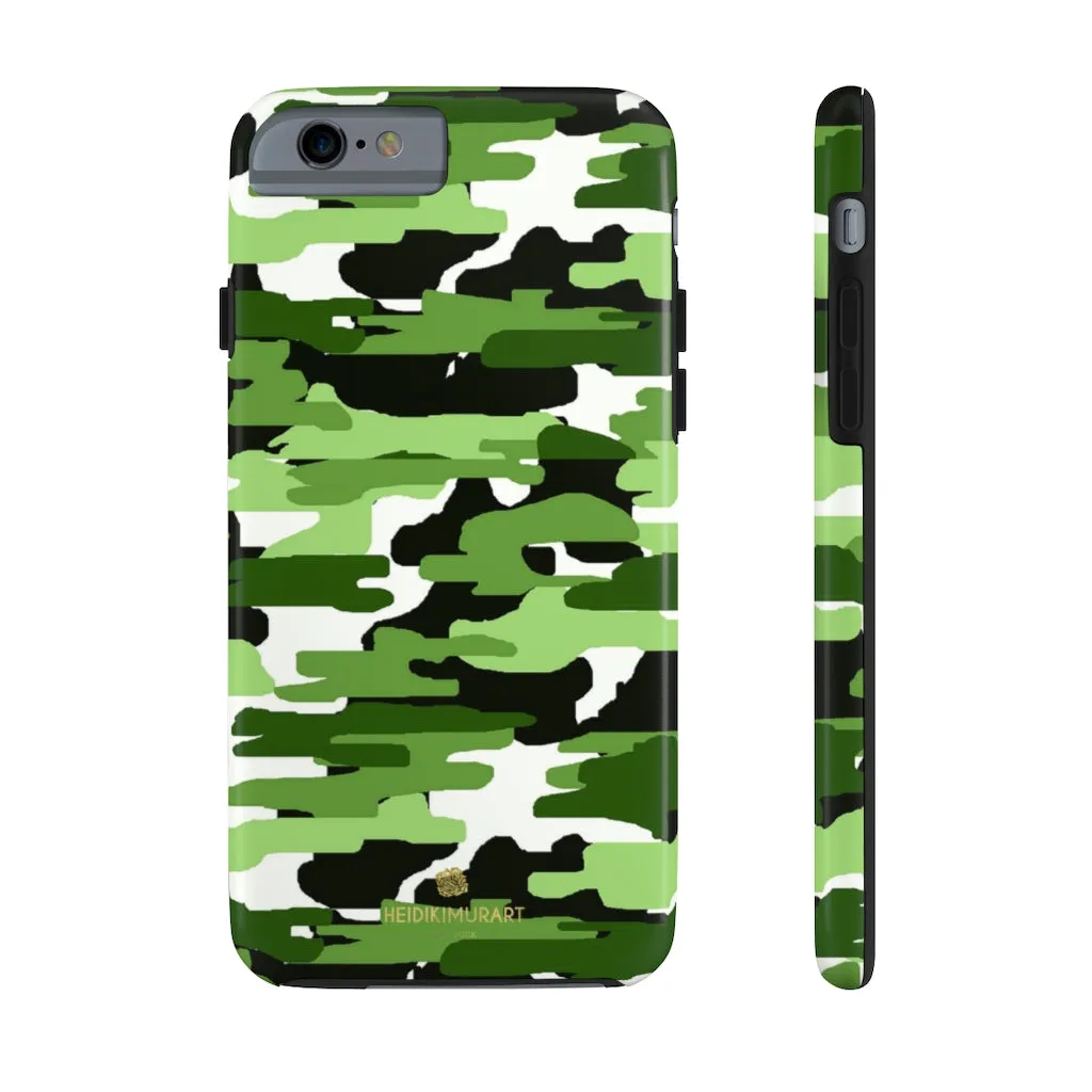 Green Camo Print iPhone Case, Camouflage Case Mate Tough Samsung Galaxy Phone Cases