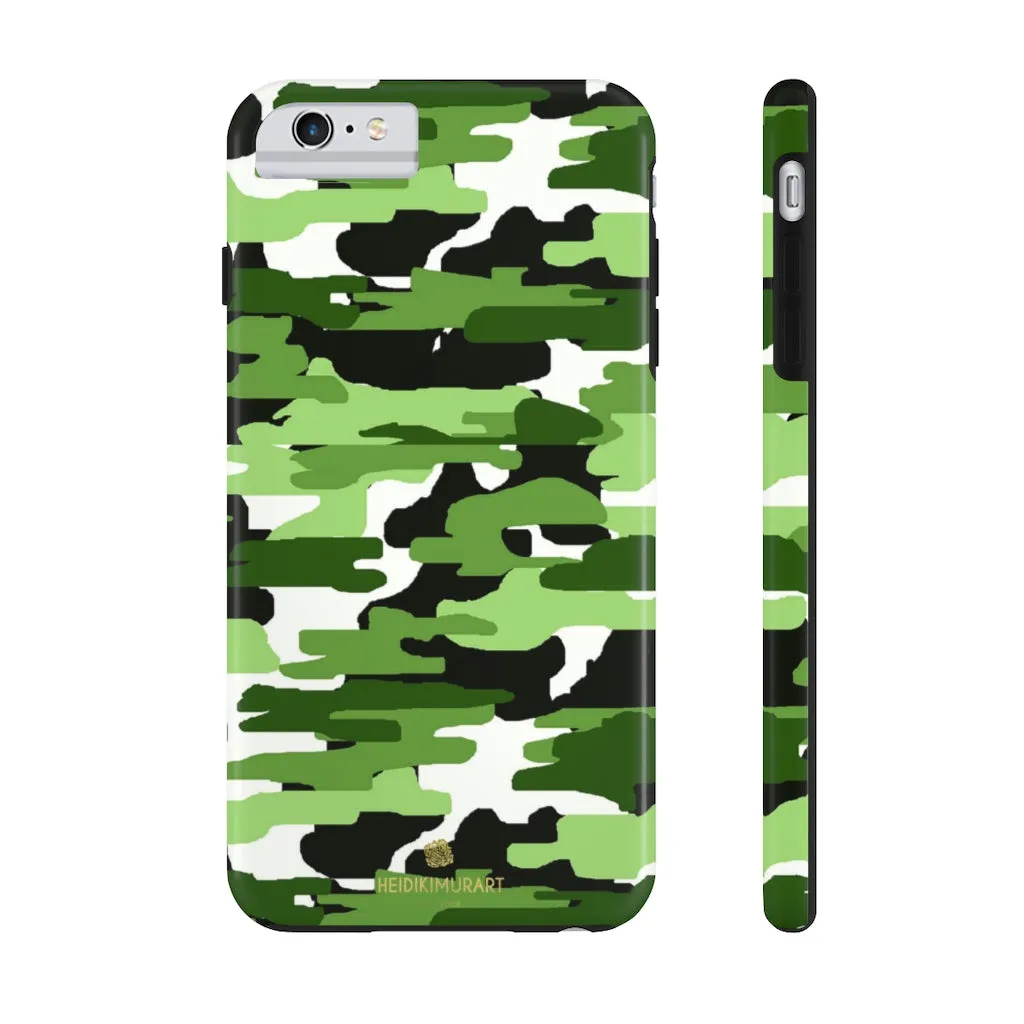 Green Camo Print iPhone Case, Camouflage Case Mate Tough Samsung Galaxy Phone Cases