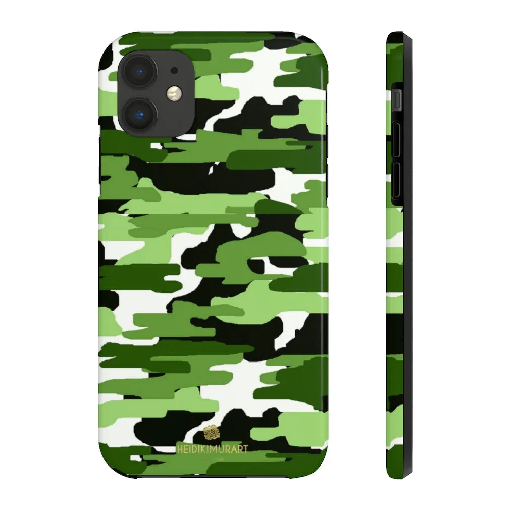 Green Camo Print iPhone Case, Camouflage Case Mate Tough Samsung Galaxy Phone Cases