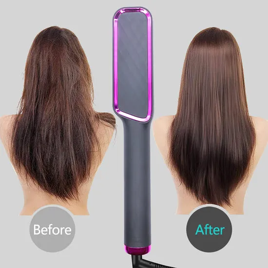 Hair Straightener with Brush, Straightening Comb - Flat Iron Brush #1 Hair Styling Tool