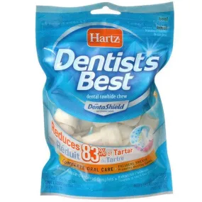 HARTZ DENTISTS BEST DENTAL RAWHIDE CHEW BEEF FLAVORED ROLLS 4'S 40G/1.41OZ