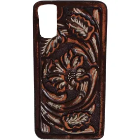 HPC29 - Brown Vintage Floral Tooled iPhone Case