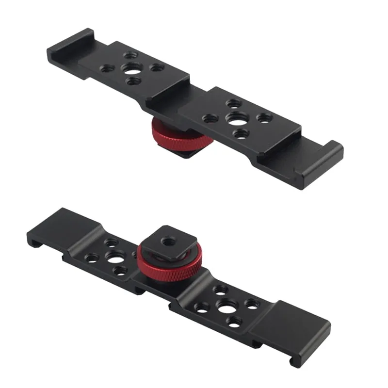 HRIDZ Cold Shoe Mount Adapter Extension Bar Camera Bracket For DSLR Camera Monitor Light Mic