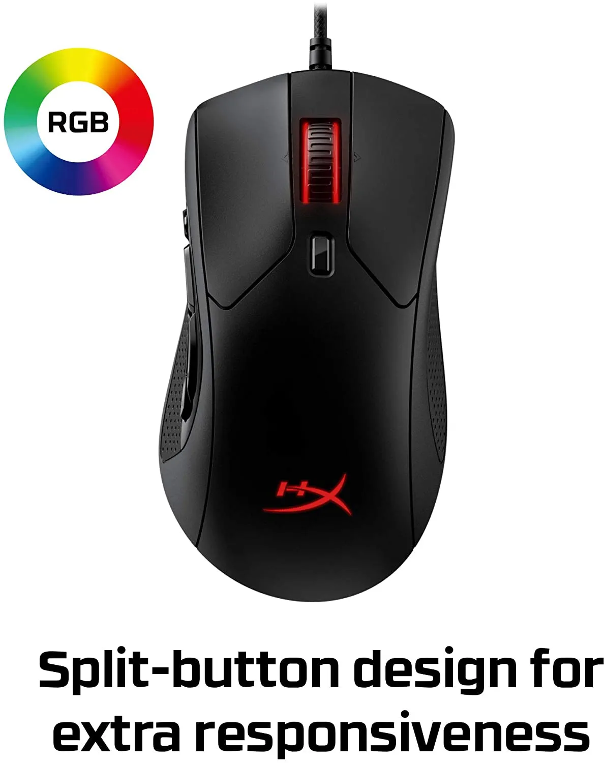 HyperX HX-MC005B Pulsefire Raid, Gaming Mouse, 11 Programmable Buttons, RGB, Ergonomic Design, Comfortable Side Grips, Software-Controlled Customization