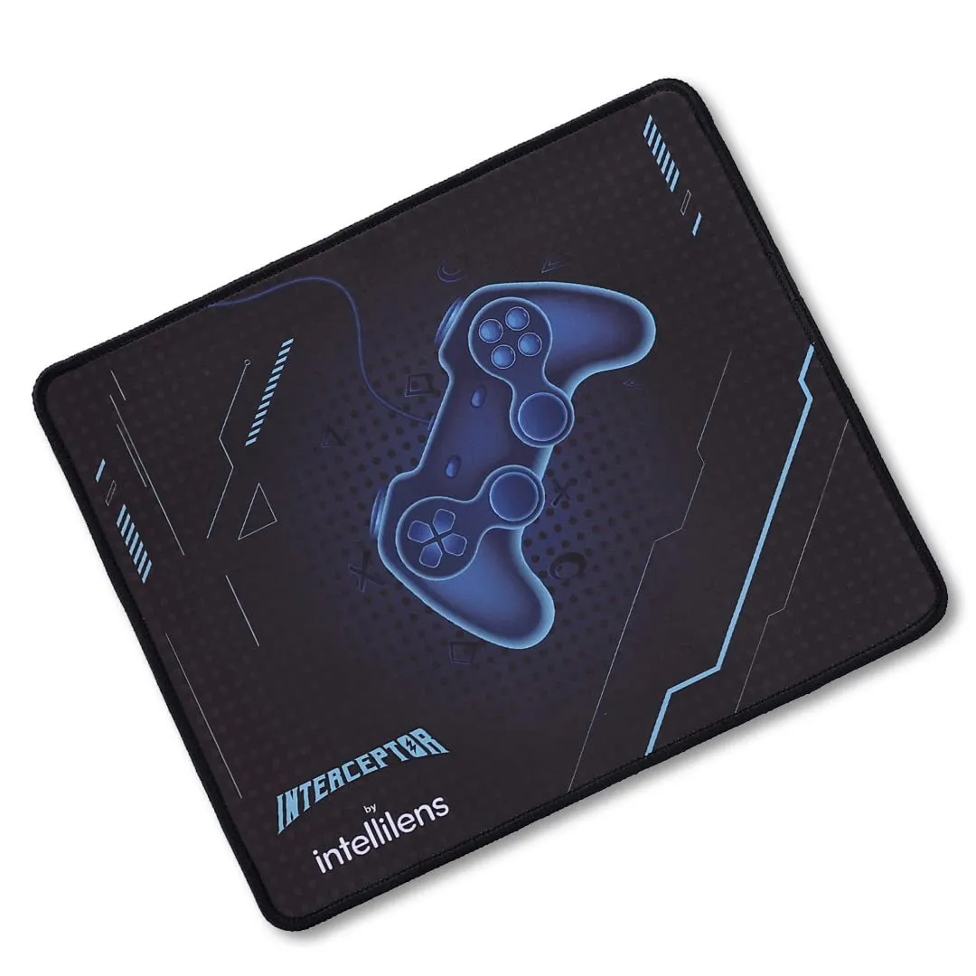 INTERCEPTOR by Intellilens Gaming Mouse Pad | Anti Slip Base, Control Edition, Water Resistance, Precision Move, Premium Leather mat for Desktop & Laptop - Medium