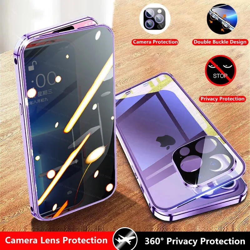 Invisible Shield Full Cover Anti-Peep Privacy  Magnetic Phone Case