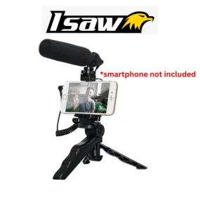 Isaw Vomi Cardioid Microphone with smartphone holder stand