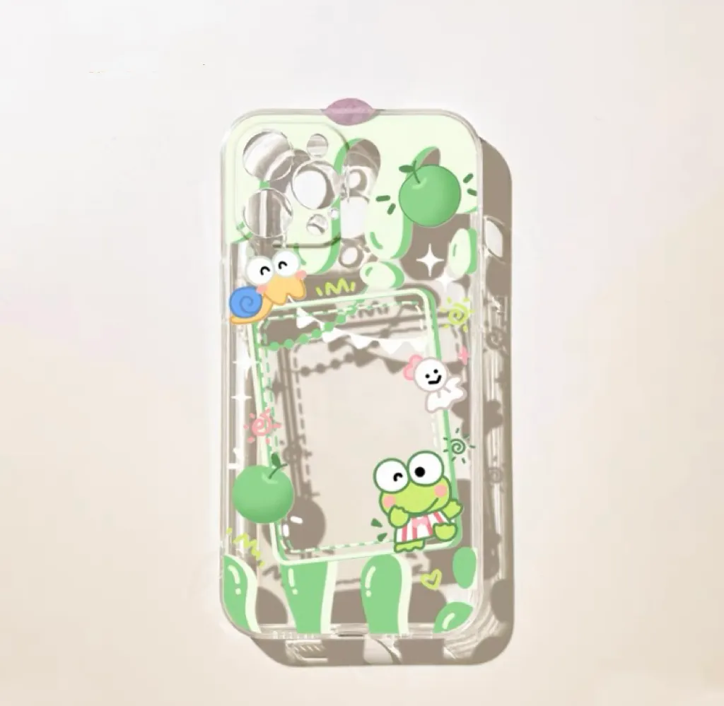 Japanese Cartoon KP Kerokerokeroppi with Dessert Photo Frame iPhone Case 6 7 8 PLUS SE2 XS XR X 11 12 13 14 15 Pro Promax 12mini 13mini