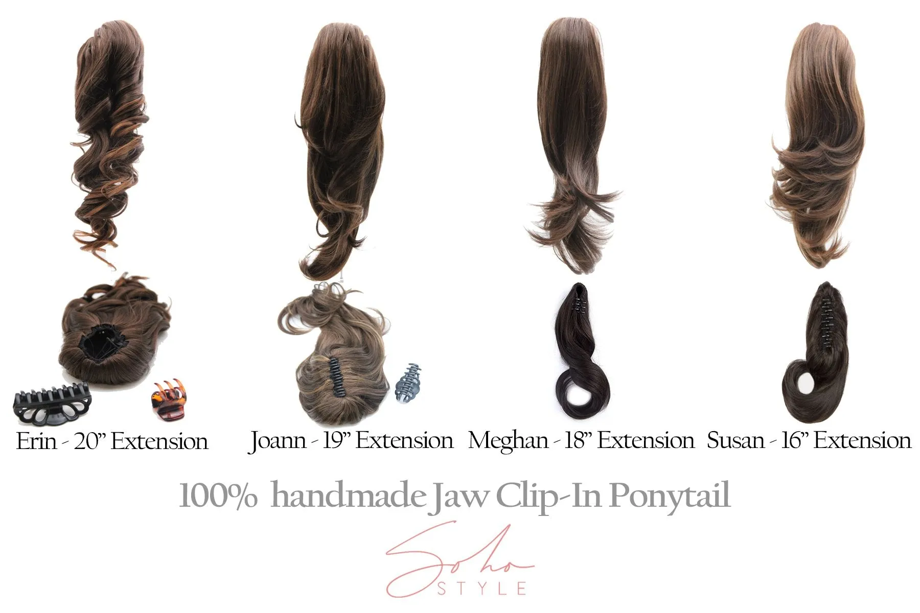 Joann - 19" Futura Jaw Clip-In Ponytail Extension