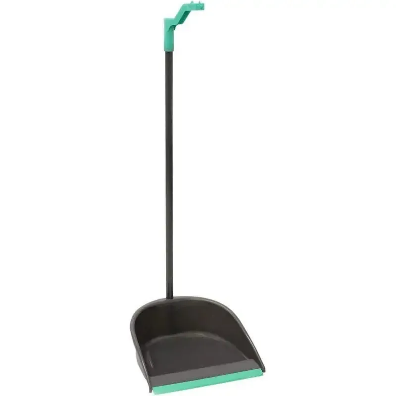 JVL Long Handle Dustpan And Brush - Grey