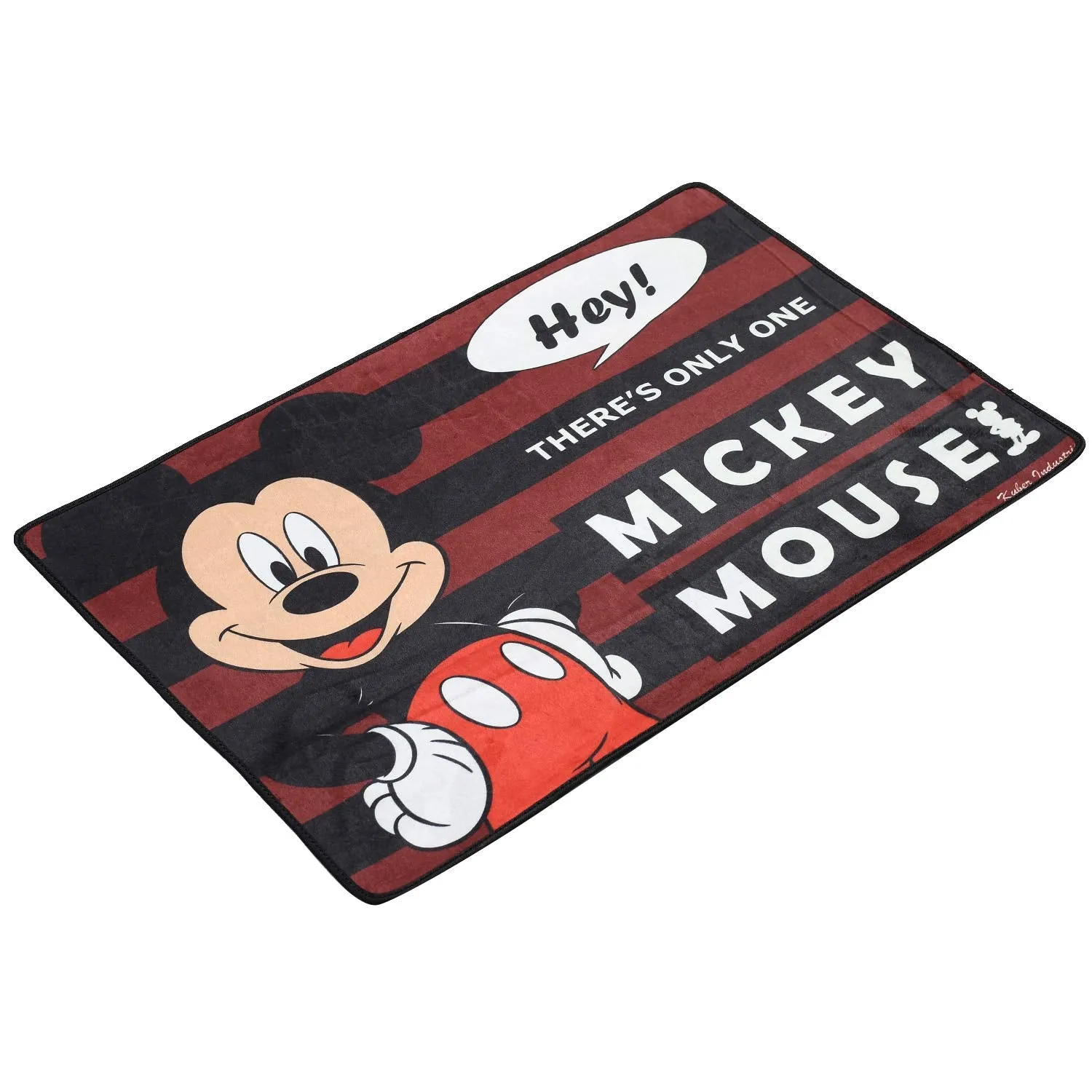 Kuber Industries Disney Mickey Mouse 2 Pieces Anti-Slip Door Mat 23"x15" (Maroon) - CTKTC46035