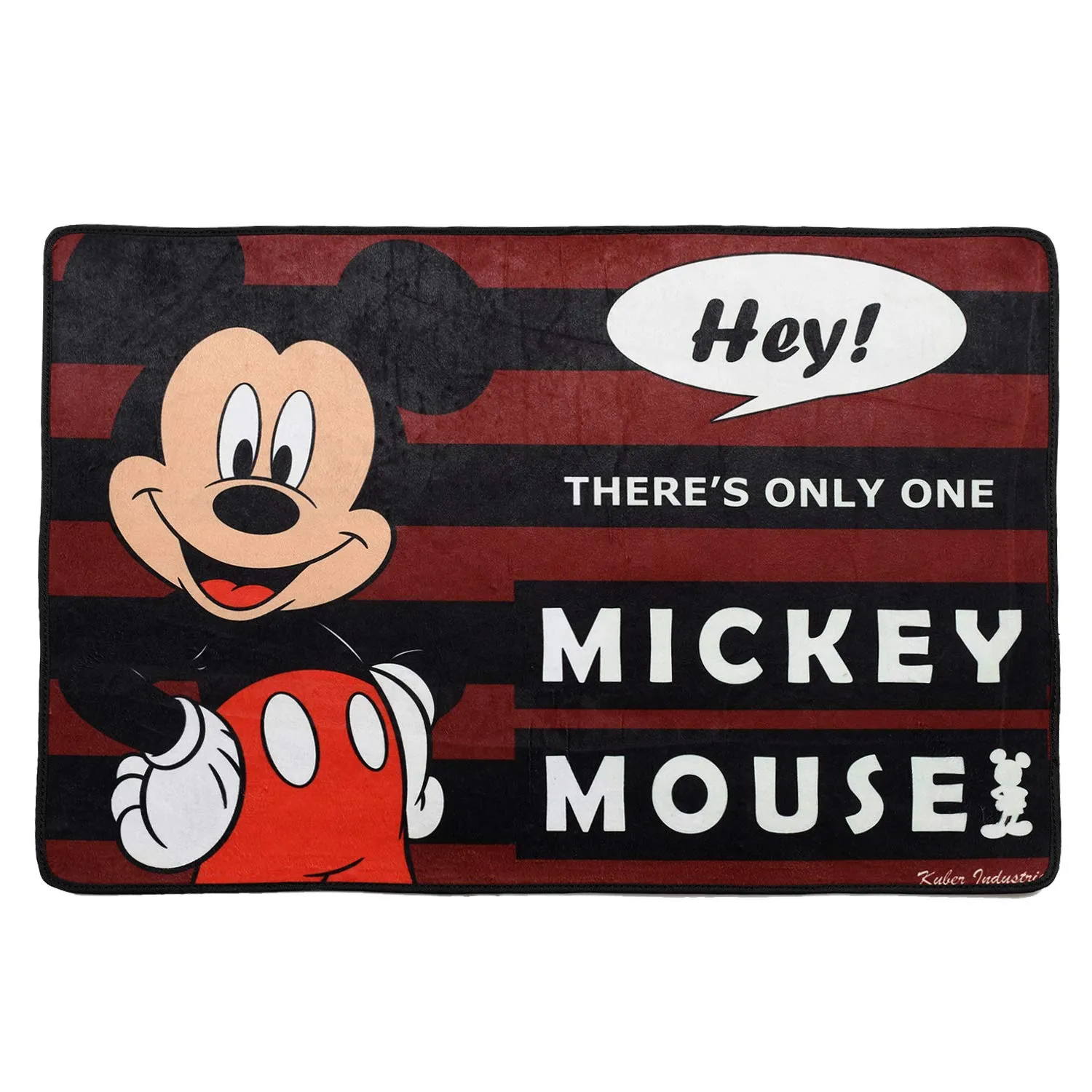 Kuber Industries Disney Mickey Mouse 2 Pieces Anti-Slip Door Mat 23"x15" (Maroon) - CTKTC46035