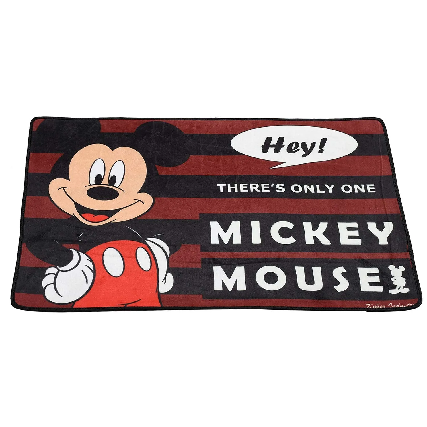 Kuber Industries Disney Mickey Mouse 2 Pieces Anti-Slip Door Mat 23"x15" (Maroon) - CTKTC46035