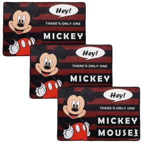 Kuber Industries Disney Mickey Mouse 3 Pieces Anti-Slip Door Mat 23"x15" (Maroon) - CTKTC46036