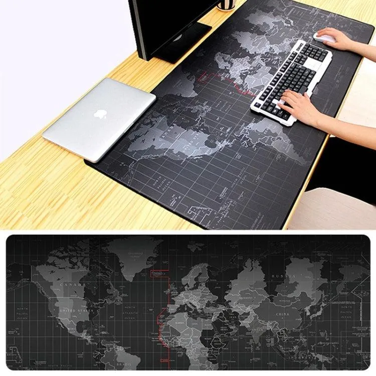 Large Anti-Slip World Map Design Gaming Mouse Pad with Smooth Cloth Surface, 60 x 30cm