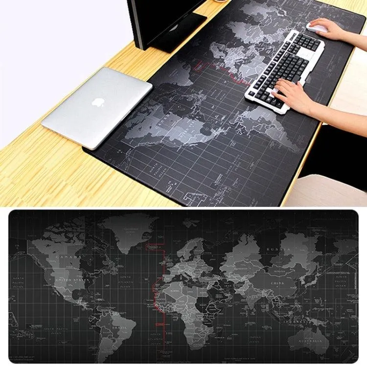 Large Anti-Slip World Map Design Gaming Mouse Pad with Smooth Cloth Surface, 60 x 30cm