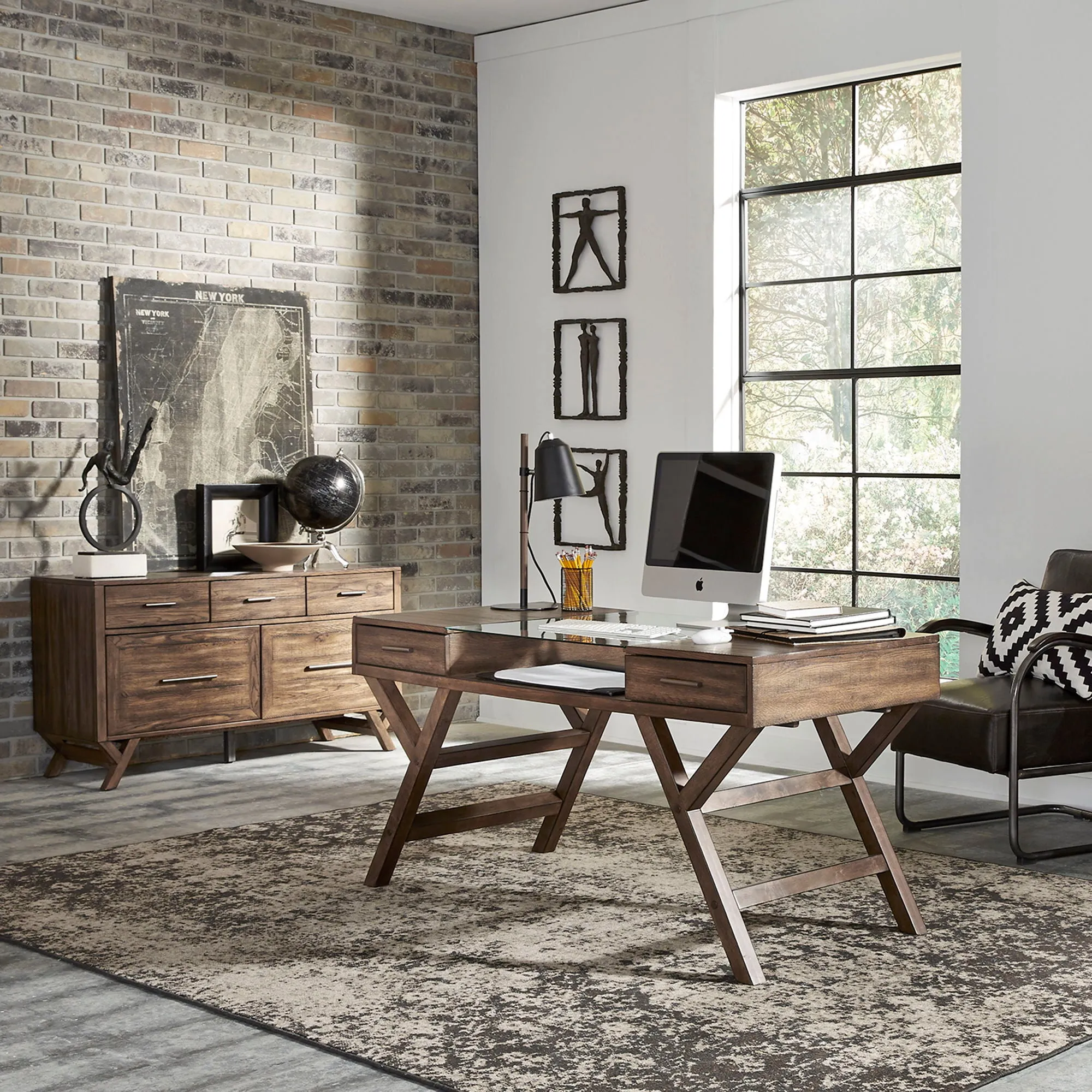 Lennox - 2 Piece Desk Set - Dark Brown