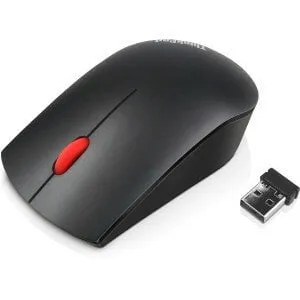 Lenovo ThinkPad Essential Wireless Mouse - Optical - Wireless - Radio Frequency - 2.40 GHz - Black - USB - Symmetrical