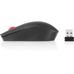 Lenovo ThinkPad Essential Wireless Mouse - Optical - Wireless - Radio Frequency - 2.40 GHz - Black - USB - Symmetrical