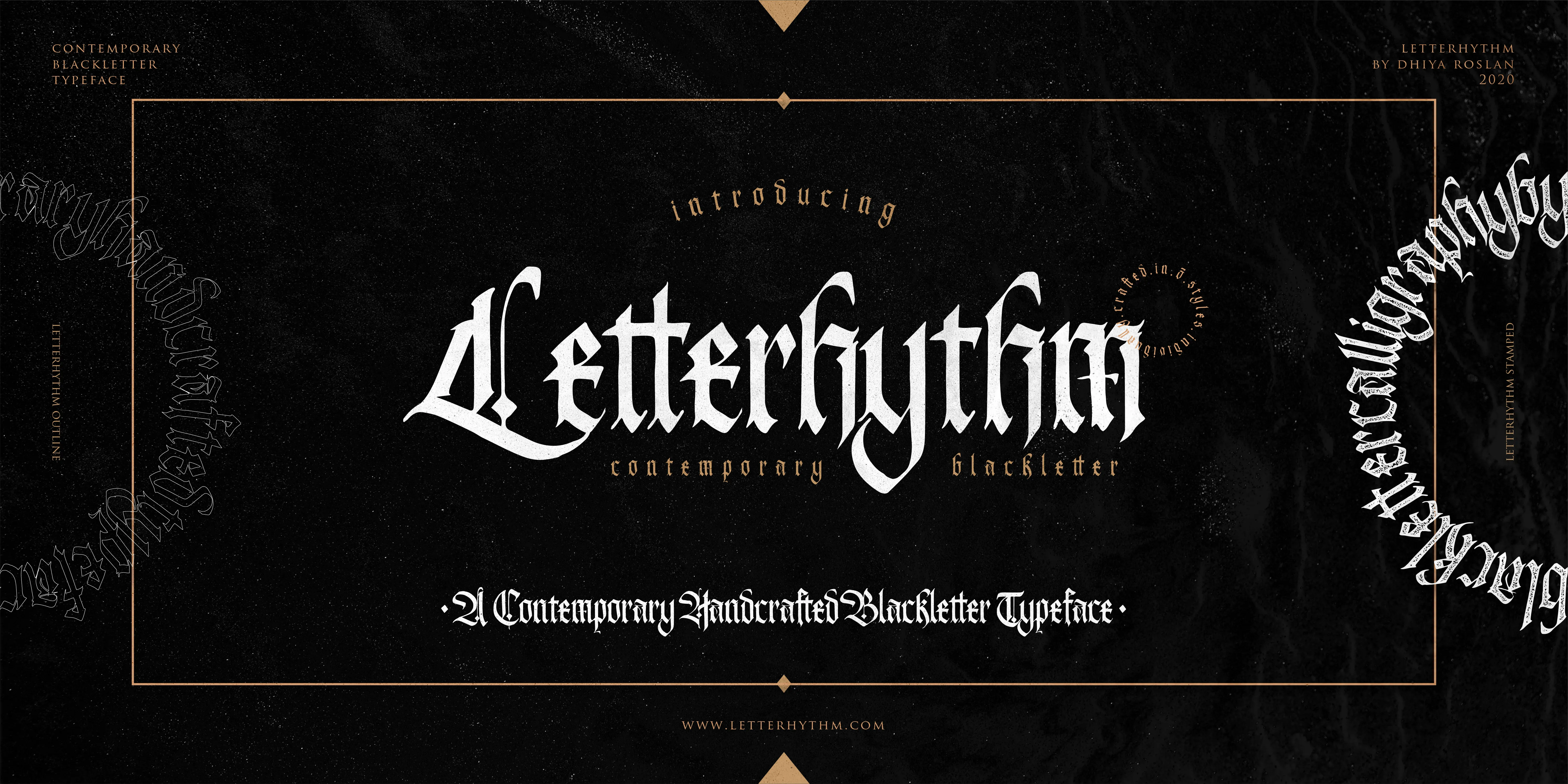 Letterhythm Contemporary Blackletter Display Typeface Font